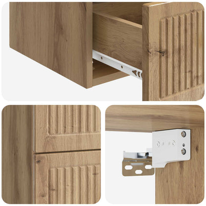 Mobiletto da notte a muro con cassetto 2 pcs Rovere Artigianale | homemem39