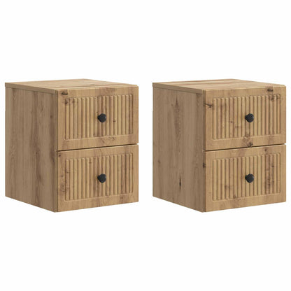 Mobiletto da notte a muro con cassetto 2 pcs Rovere Artigianale | homemem39