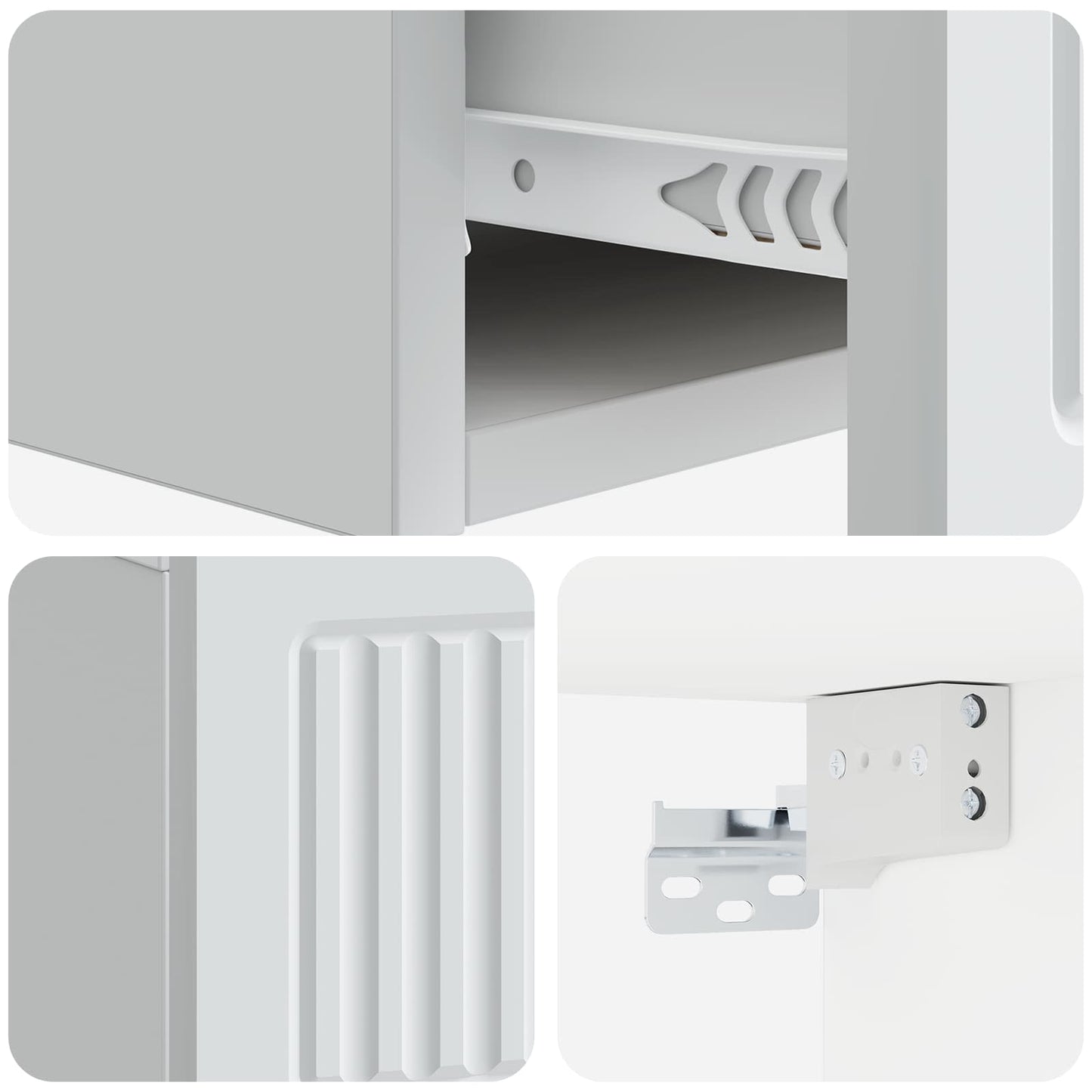 Tavolino da Parete Laterale Bianco 59 x 34,5 x 17 cm | homemem39