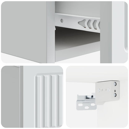 Tavolino da Parete Laterale Bianco 59 x 34,5 x 17 cm | homemem39