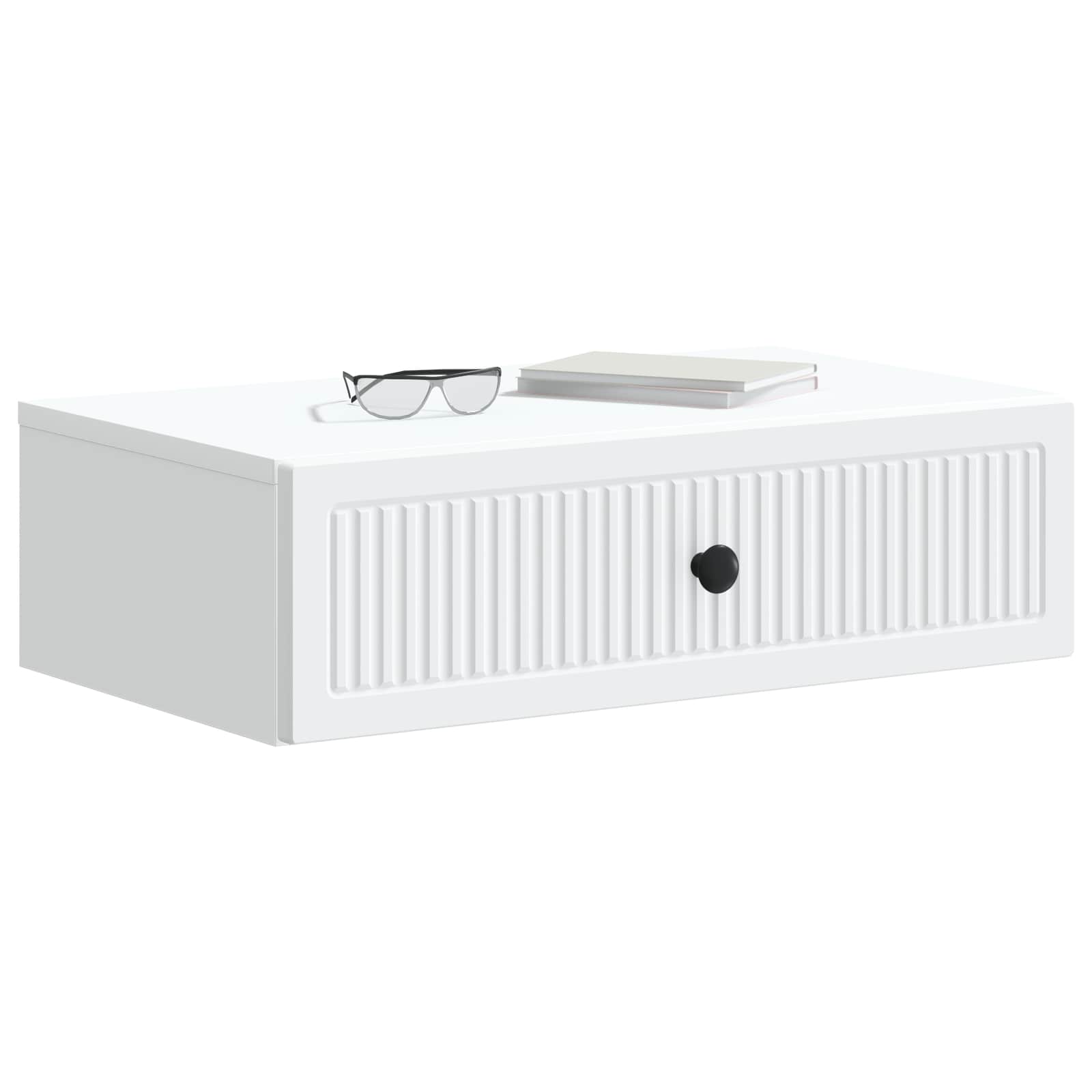 Tavolino da Parete Laterale Bianco 59 x 34,5 x 17 cm | homemem39