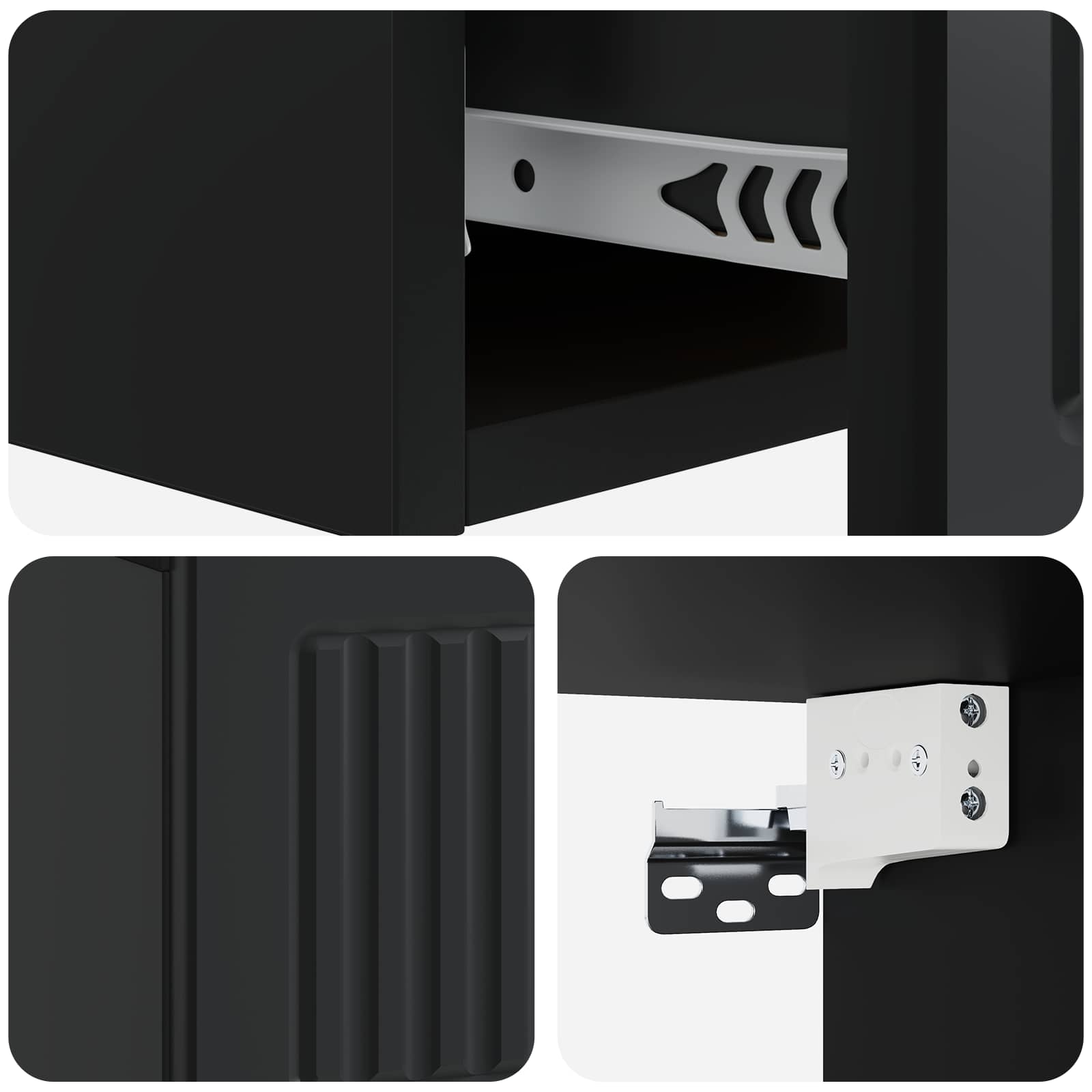 Tavolino da Parete Laterale Nero 59 x 34,5 x 17 cm | homemem39