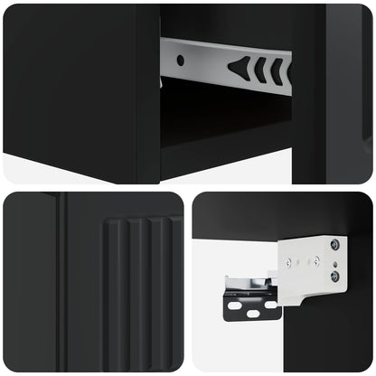 Tavolino da Parete Laterale Nero 59 x 34,5 x 17 cm | homemem39