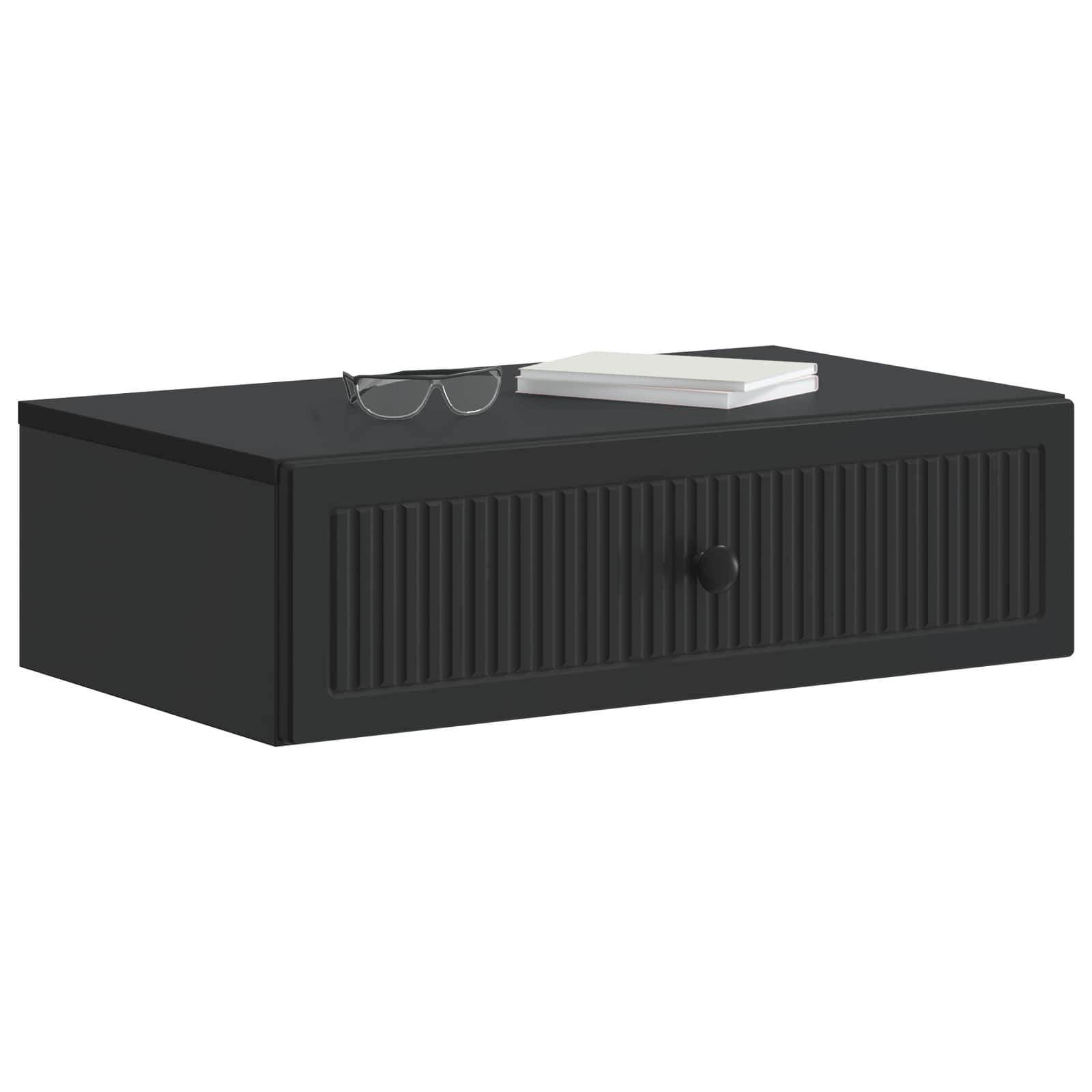 Tavolino da Parete Laterale Nero 59 x 34,5 x 17 cm | homemem39
