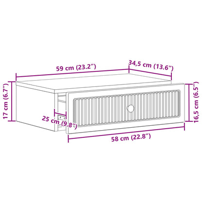 Tavolino da Parete Laterale Rovere Sonoma 59 x 34,5 x 17 cm | homemem39