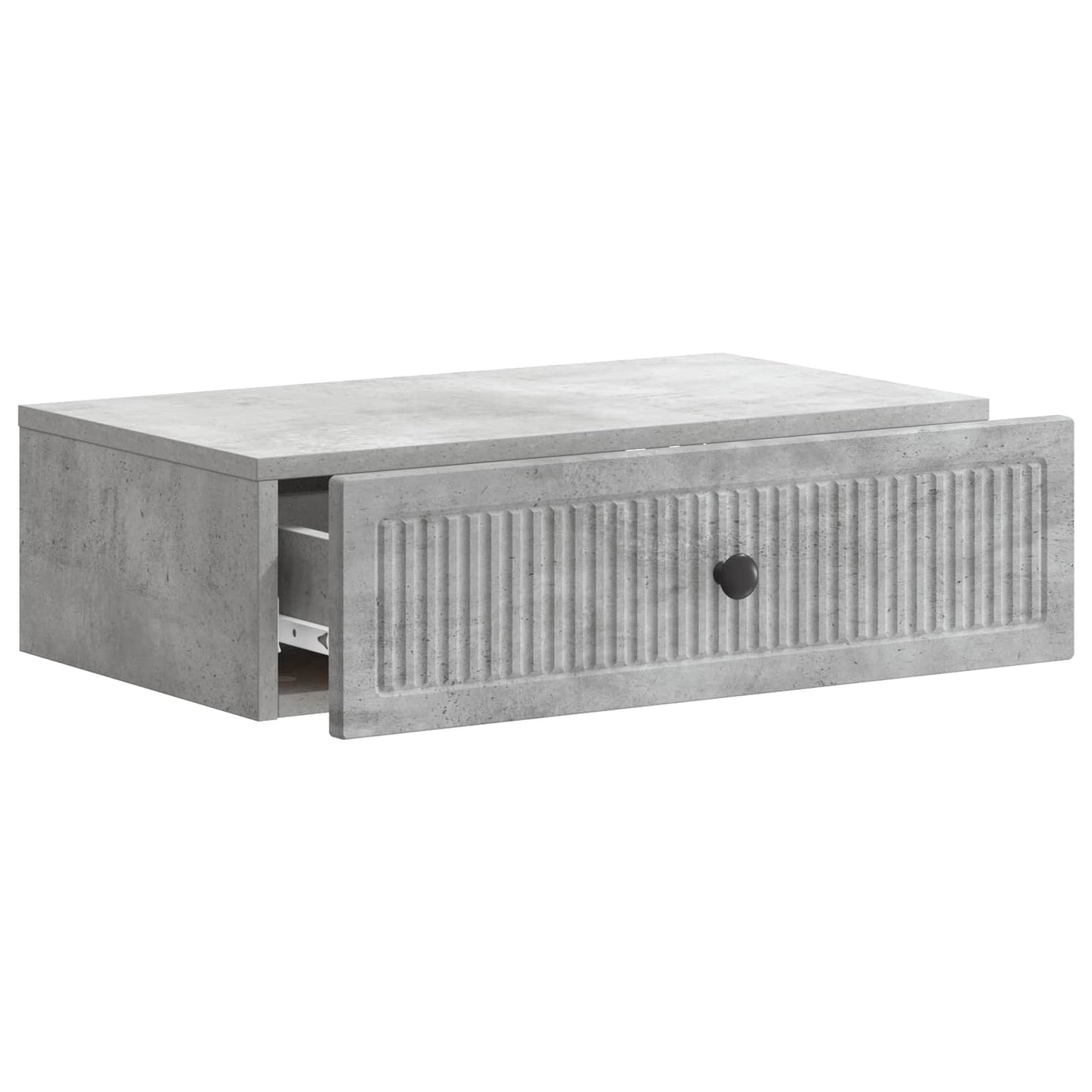 Tavolino da Parete Laterale Grigio Cemento 59 x 34,5 x 17 cm