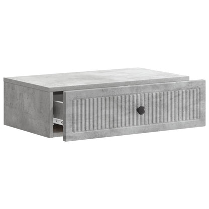 Tavolino da Parete Laterale Grigio Cemento 59 x 34,5 x 17 cm