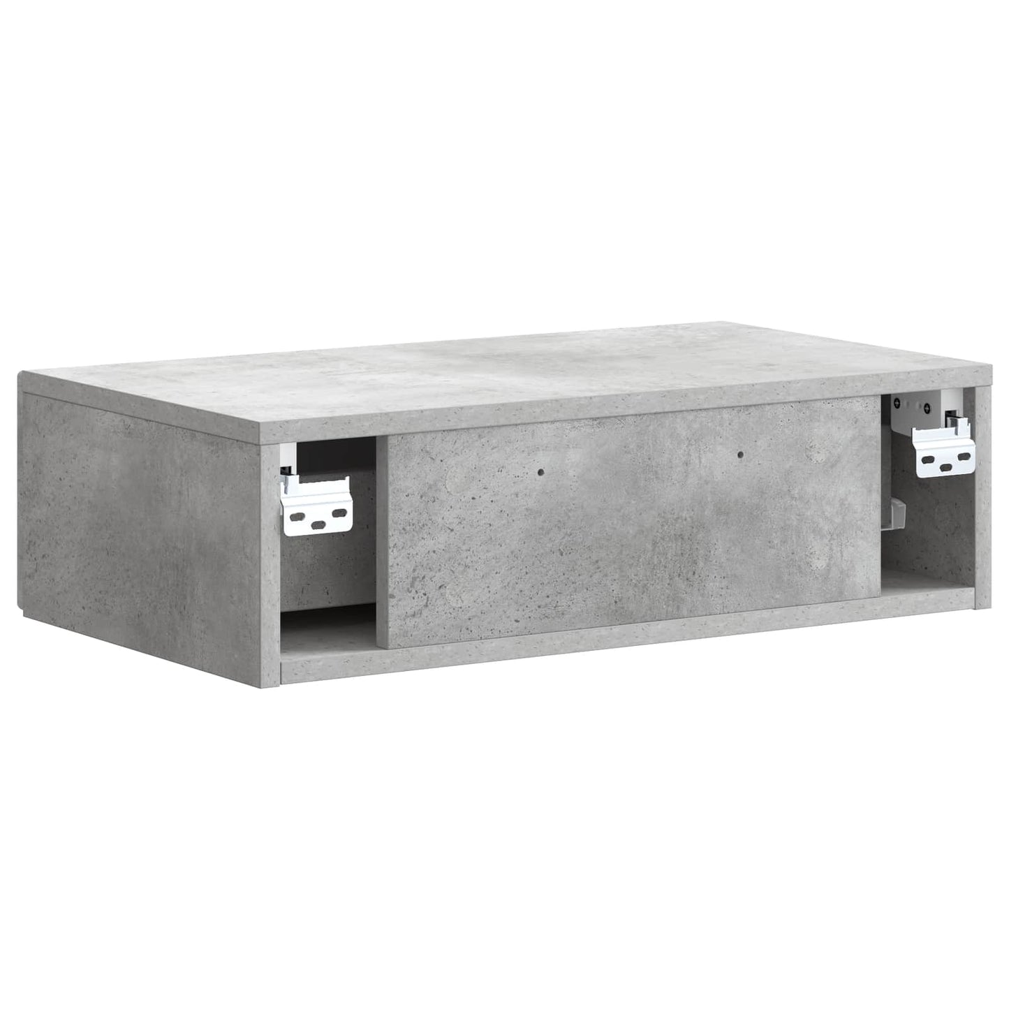 Tavolino da Parete Laterale Grigio Cemento 59 x 34,5 x 17 cm