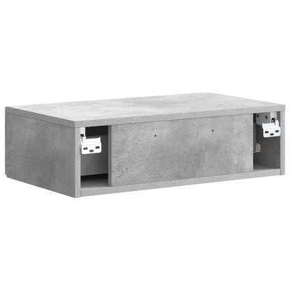 Tavolino da Parete Laterale Grigio Cemento 59 x 34,5 x 17 cm