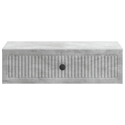 Tavolino da Parete Laterale Grigio Cemento 59 x 34,5 x 17 cm