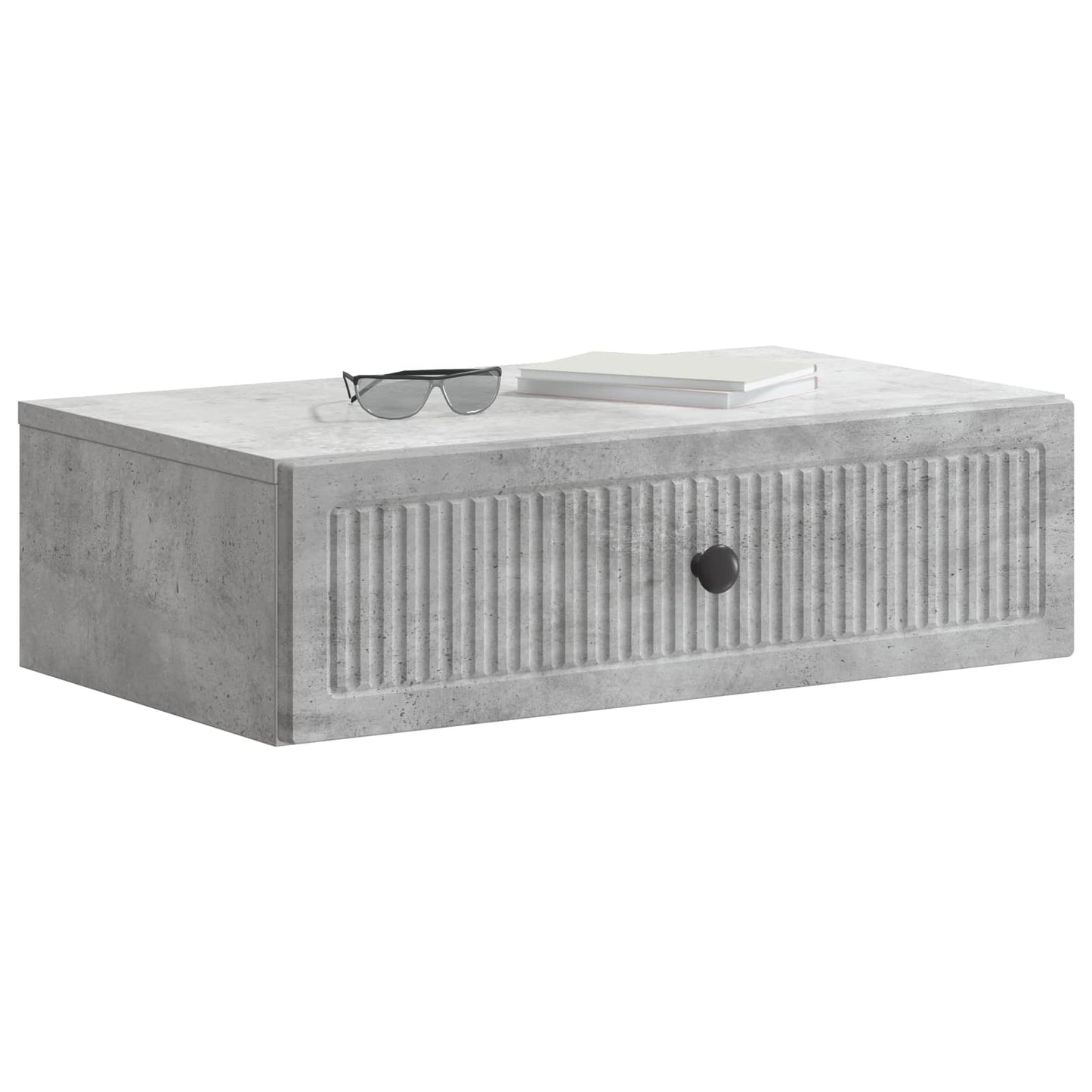 Tavolino da Parete Laterale Grigio Cemento 59 x 34,5 x 17 cm
