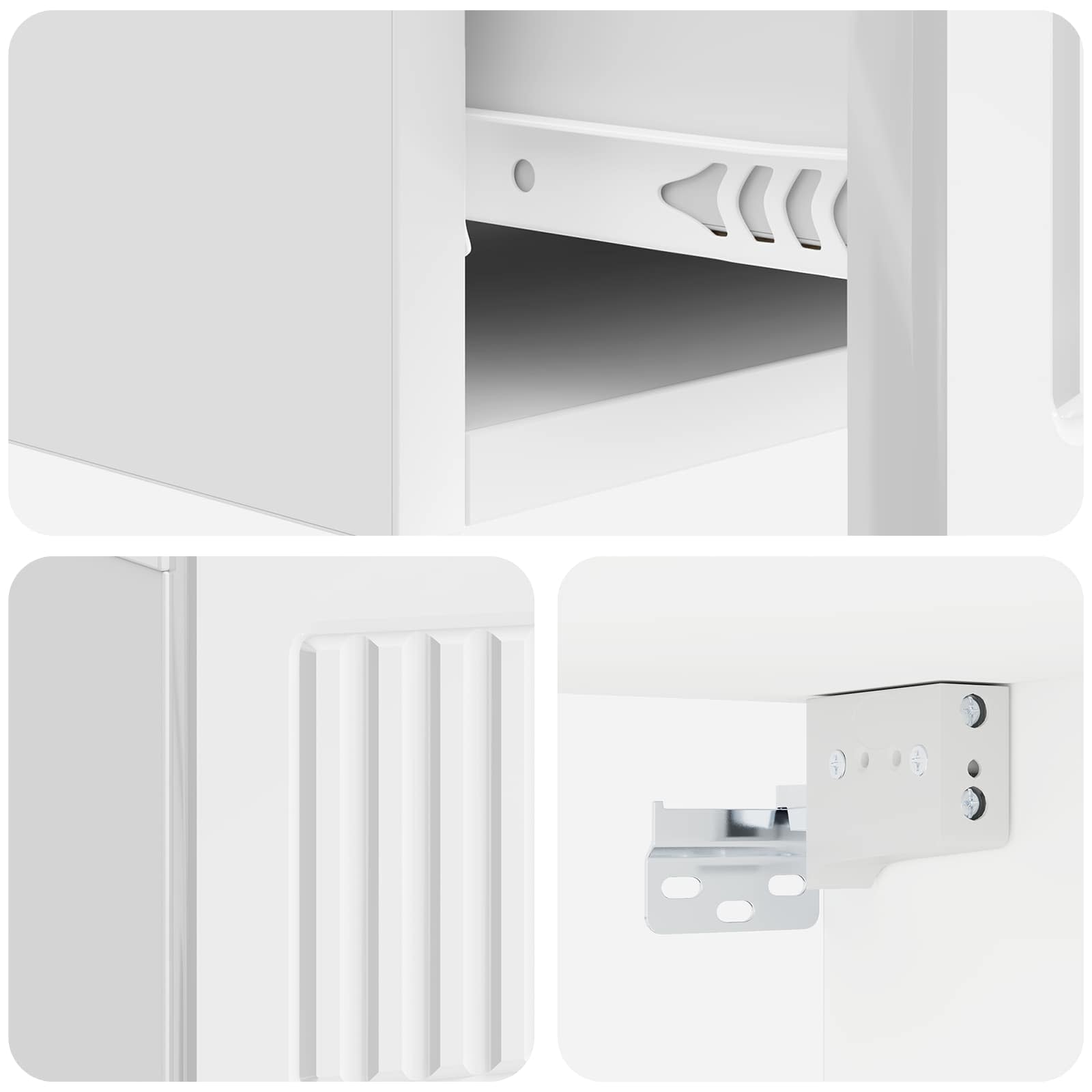 Tavolino da Parete Laterale Bianco Lucido 59 x 34,5 x 17 cm | homemem39