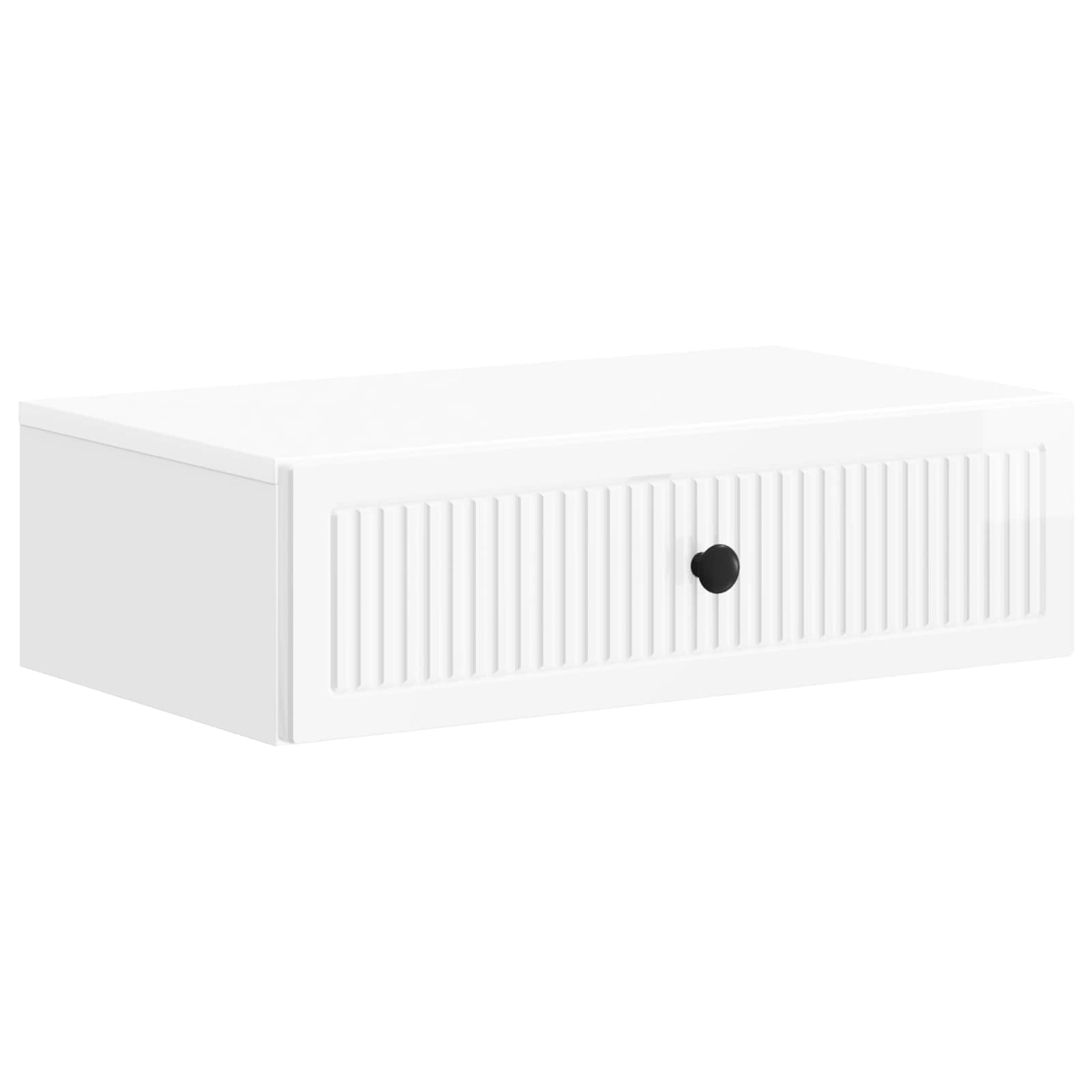 Tavolino da Parete Laterale Bianco Lucido 59 x 34,5 x 17 cm | homemem39