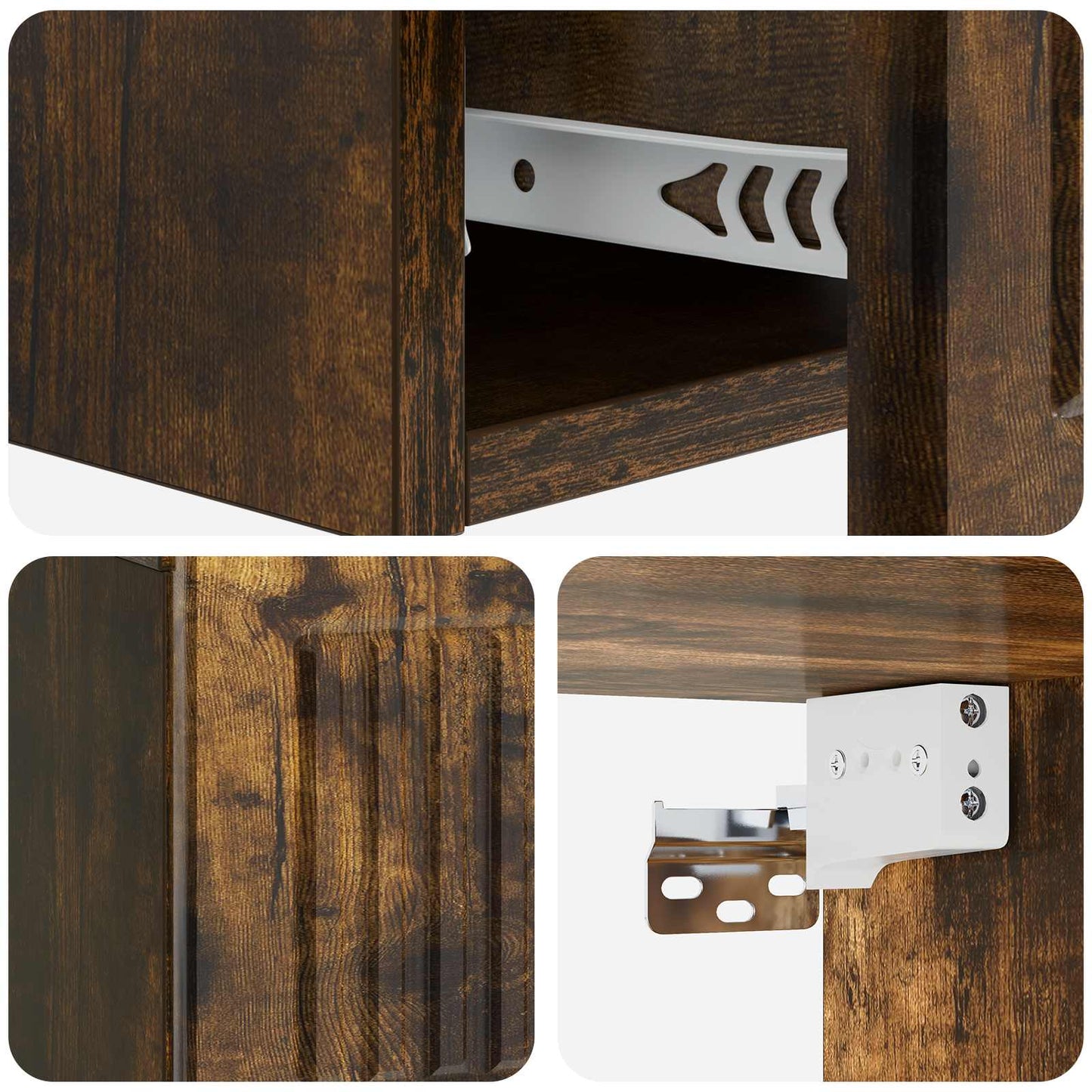 Tavolino da Parete Laterale Rovere Fumo 59 x 34,5 x 17 cm | homemem39
