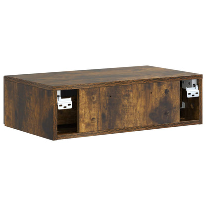 Tavolino da Parete Laterale Rovere Fumo 59 x 34,5 x 17 cm