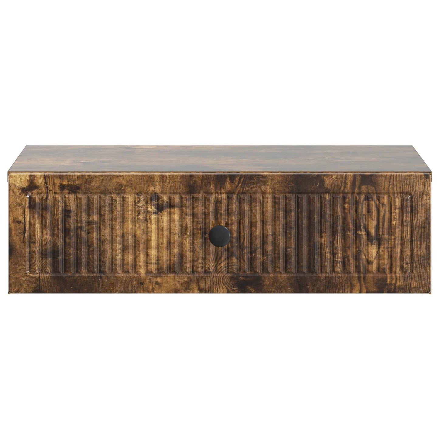 Tavolino da Parete Laterale Rovere Fumo 59 x 34,5 x 17 cm