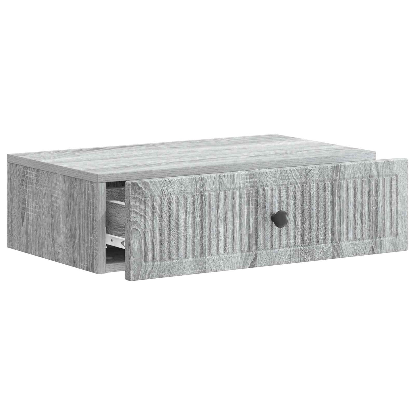 Tavolino da Parete Laterale Grigio Sonoma 59 x 34,5 x 17 cm
