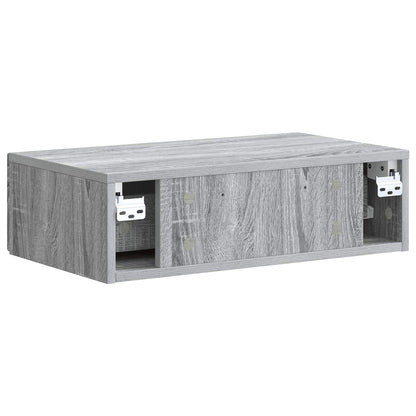 Tavolino da Parete Laterale Grigio Sonoma 59 x 34,5 x 17 cm