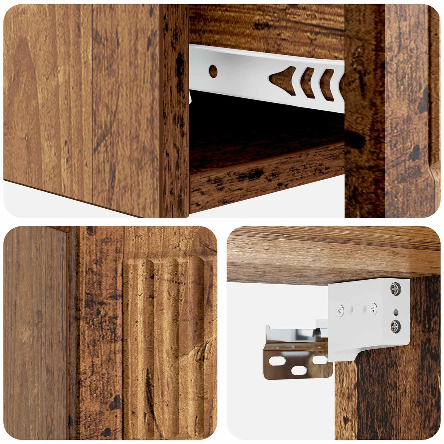 Tavolino da Parete Laterale Legno antico 59 x 34,5 x 17 cm