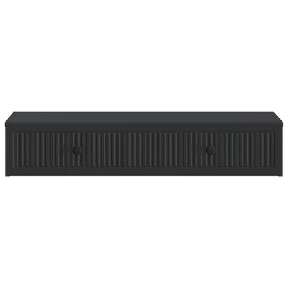 Tavolino da Parete Laterale Nero 87,5 x 34,5 x 17 cm