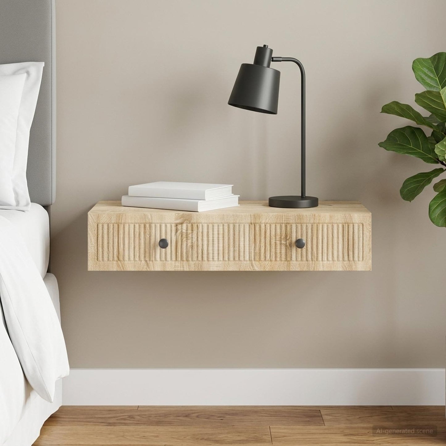 Tavolino da Parete Laterale Rovere Sonoma 87,5 x 34,5 x 17 cm