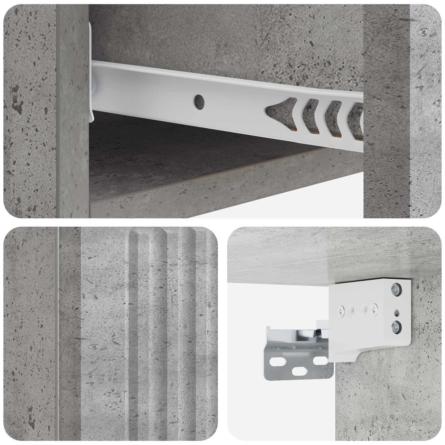 Tavolino da Parete Laterale Grigio Cemento 87,5 x 34,5 x 17 cm | homemem39