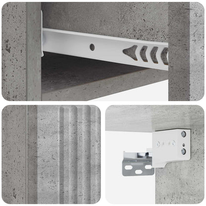 Tavolino da Parete Laterale Grigio Cemento 87,5 x 34,5 x 17 cm | homemem39