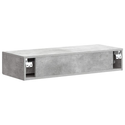 Tavolino da Parete Laterale Grigio Cemento 87,5 x 34,5 x 17 cm