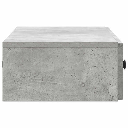 Tavolino da Parete Laterale Grigio Cemento 87,5 x 34,5 x 17 cm