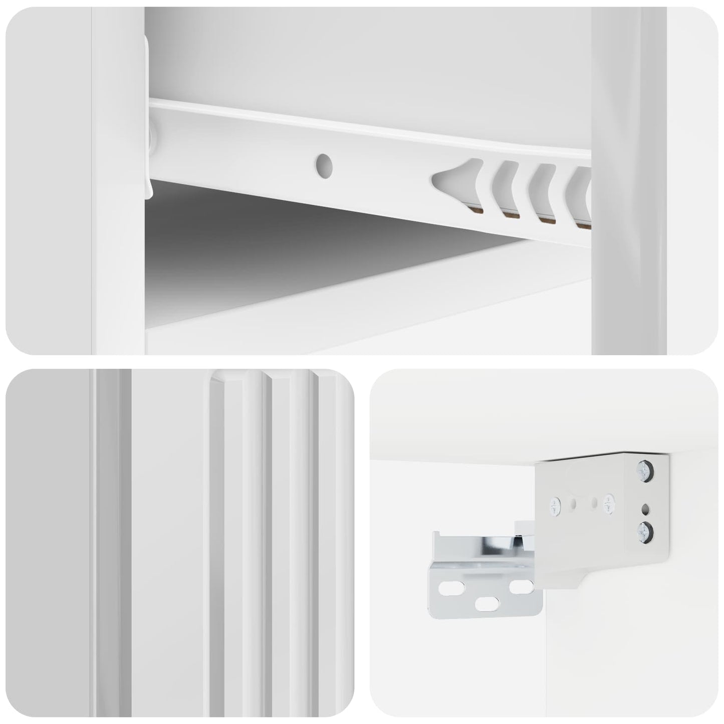 Tavolino da Parete Laterale Bianco Lucido 87,5 x 34,5 x 17 cm | homemem39