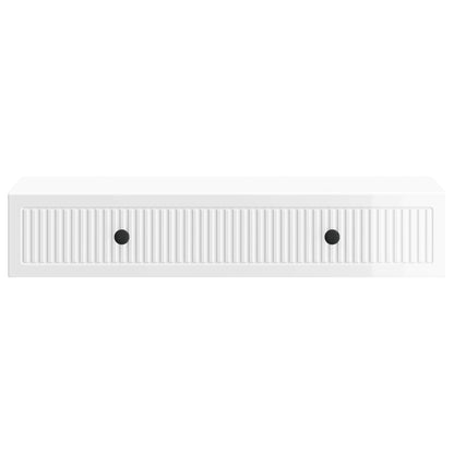 Tavolino da Parete Laterale Bianco Lucido 87,5 x 34,5 x 17 cm | homemem39