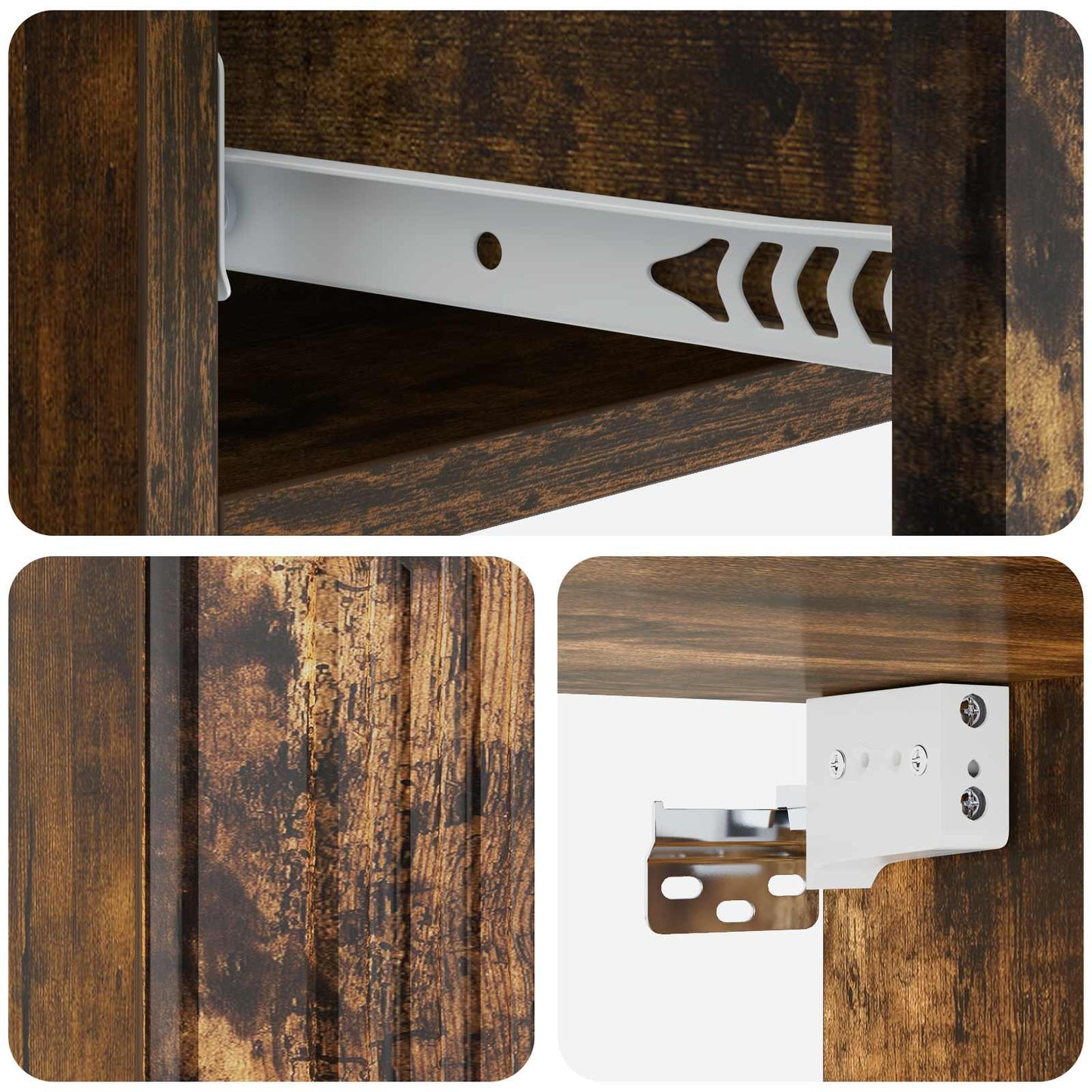 Tavolino da Parete Laterale Rovere Fumo 87,5 x 34,5 x 17 cm | homemem39