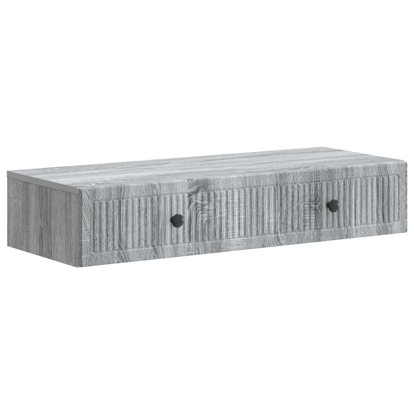 Tavolino da Parete Laterale Grigio Sonoma 87,5 x 34,5 x 17 cm