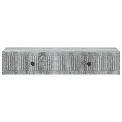 Tavolino da Parete Laterale Grigio Sonoma 87,5 x 34,5 x 17 cm