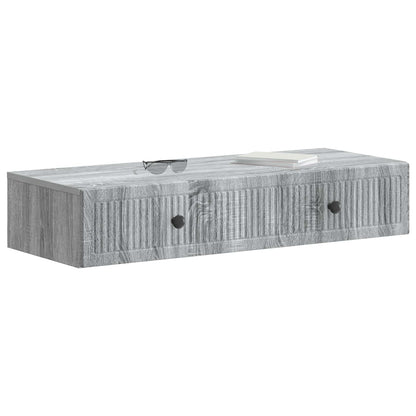 Tavolino da Parete Laterale Grigio Sonoma 87,5 x 34,5 x 17 cm | homemem39
