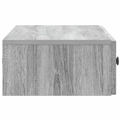 Tavolino da Parete Laterale Grigio Sonoma 87,5 x 34,5 x 17 cm