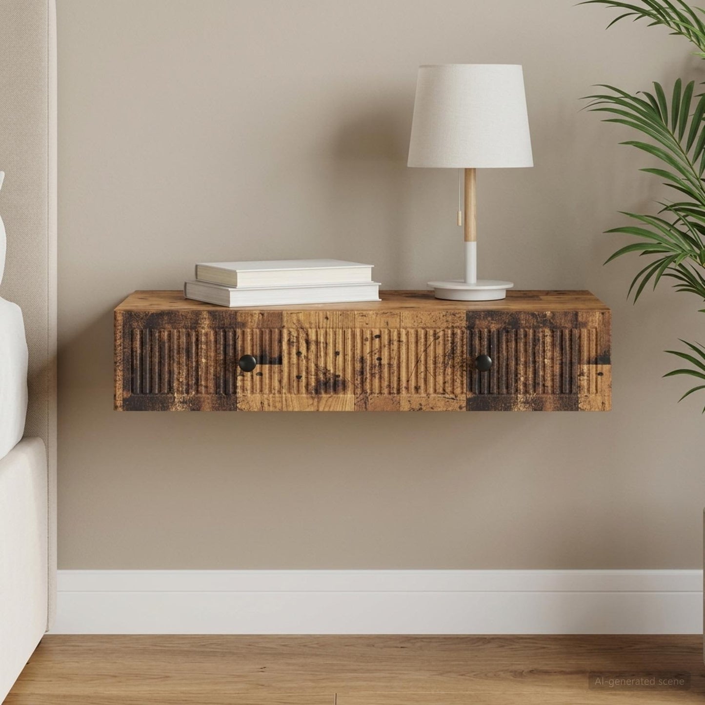 Tavolino da Parete Laterale Legno antico 87,5 x 34,5 x 17 cm