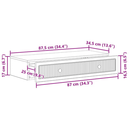 Tavolino da Parete Laterale Legno antico 87,5 x 34,5 x 17 cm | homemem39