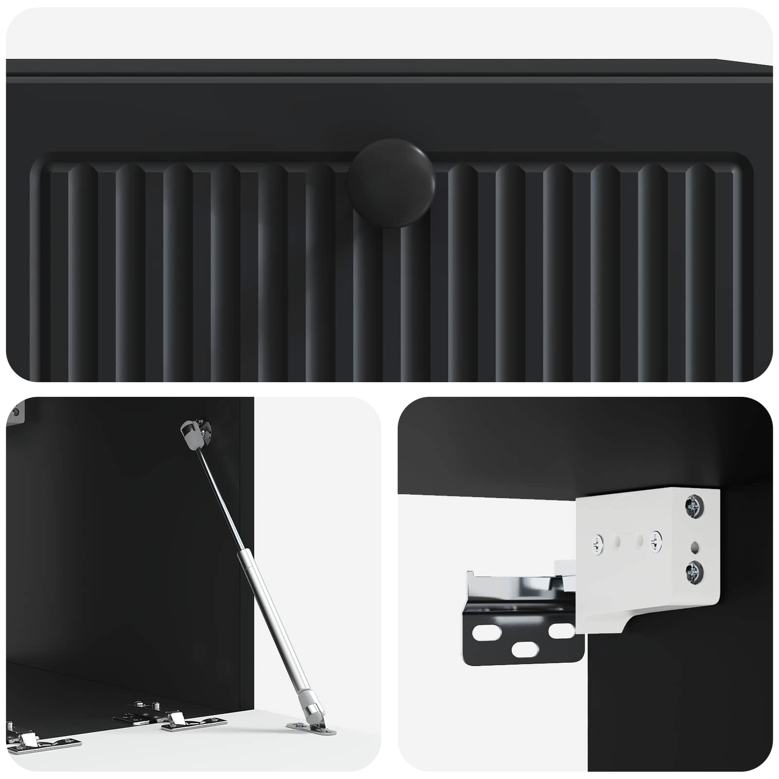 Mobile Porta TV da Muro Nero 59,5 x 41 x 30 cm | homemem39