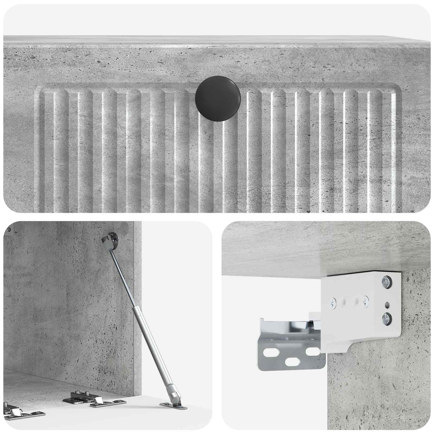 Mobile Porta TV da Muro Grigio Cemento 59,5 x 41 x 30 cm