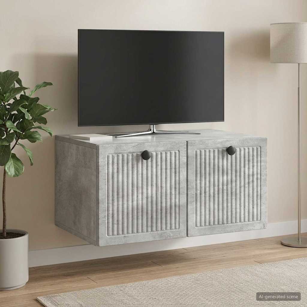 Mobile Porta TV da Muro Grigio Cemento 59,5 x 41 x 30 cm
