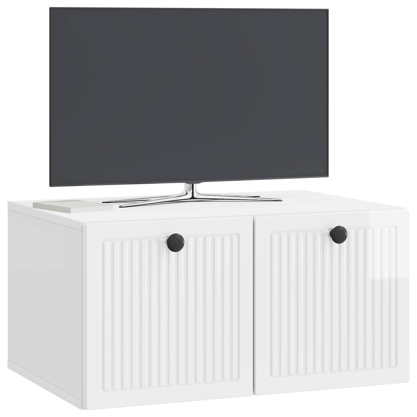 Mobile Porta TV da Muro Bianco Lucido 59,5 x 41 x 30 cm