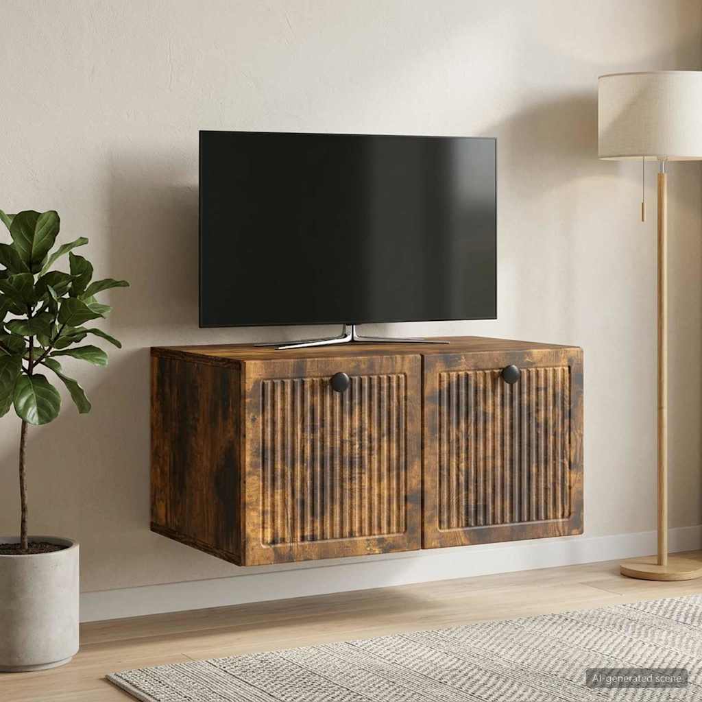 Mobile Porta TV da Muro Rovere Fumo 59,5 x 41 x 30 cm