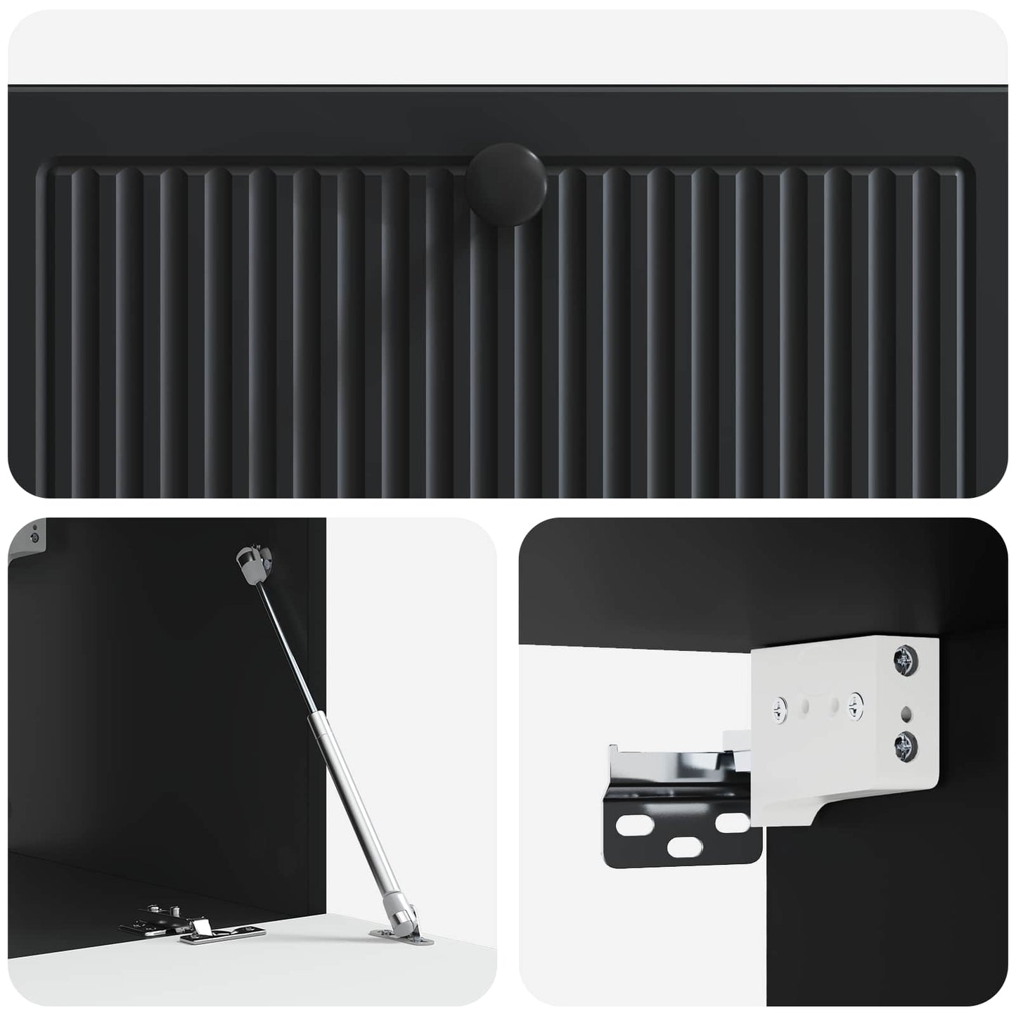 Mobile Porta TV da Muro Nero 78,5 x 41 x 30 cm