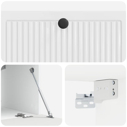 Mobile Porta TV da Muro Bianco Lucido 78,5 x 41 x 30 cm | homemem39