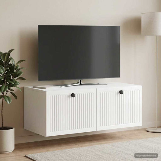 Mobile Porta TV da Muro Bianco Lucido 78,5 x 41 x 30 cm