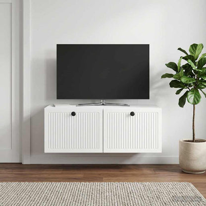 Mobile Porta TV da Muro Bianco Lucido 78,5 x 41 x 30 cm