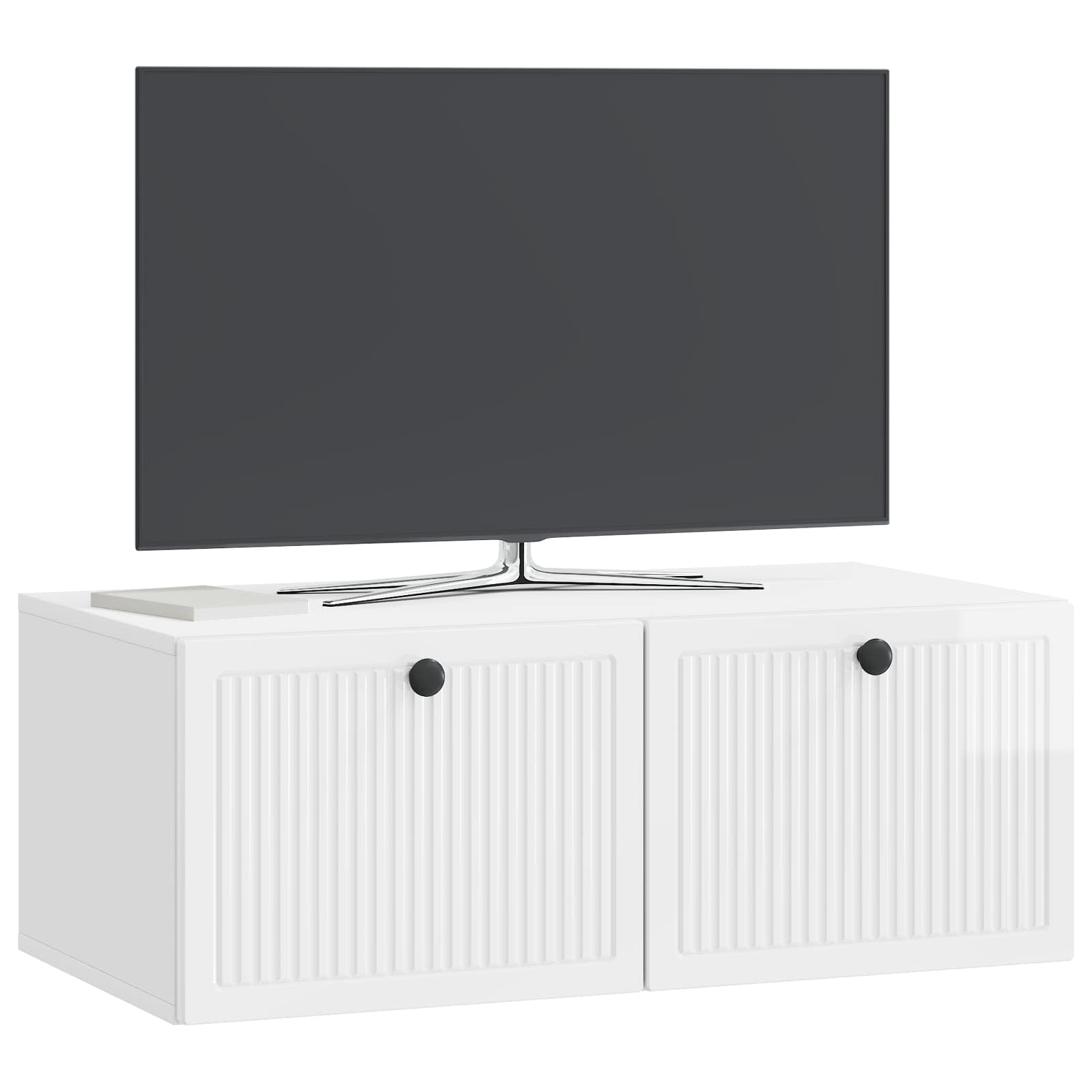 Mobile Porta TV da Muro Bianco Lucido 78,5 x 41 x 30 cm | homemem39