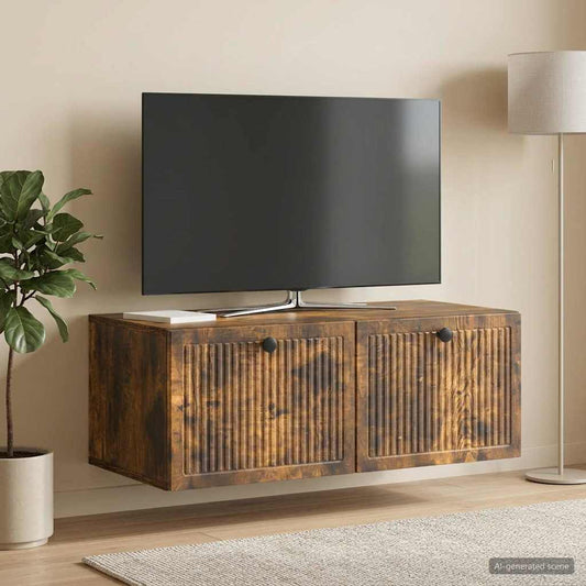Mobile Porta TV da Muro Rovere Fumo 78,5 x 41 x 30 cm