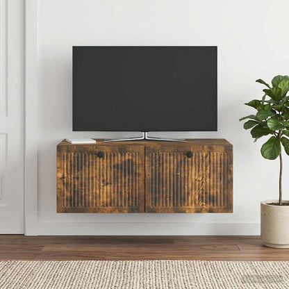Mobile Porta TV da Muro Rovere Fumo 78,5 x 41 x 30 cm